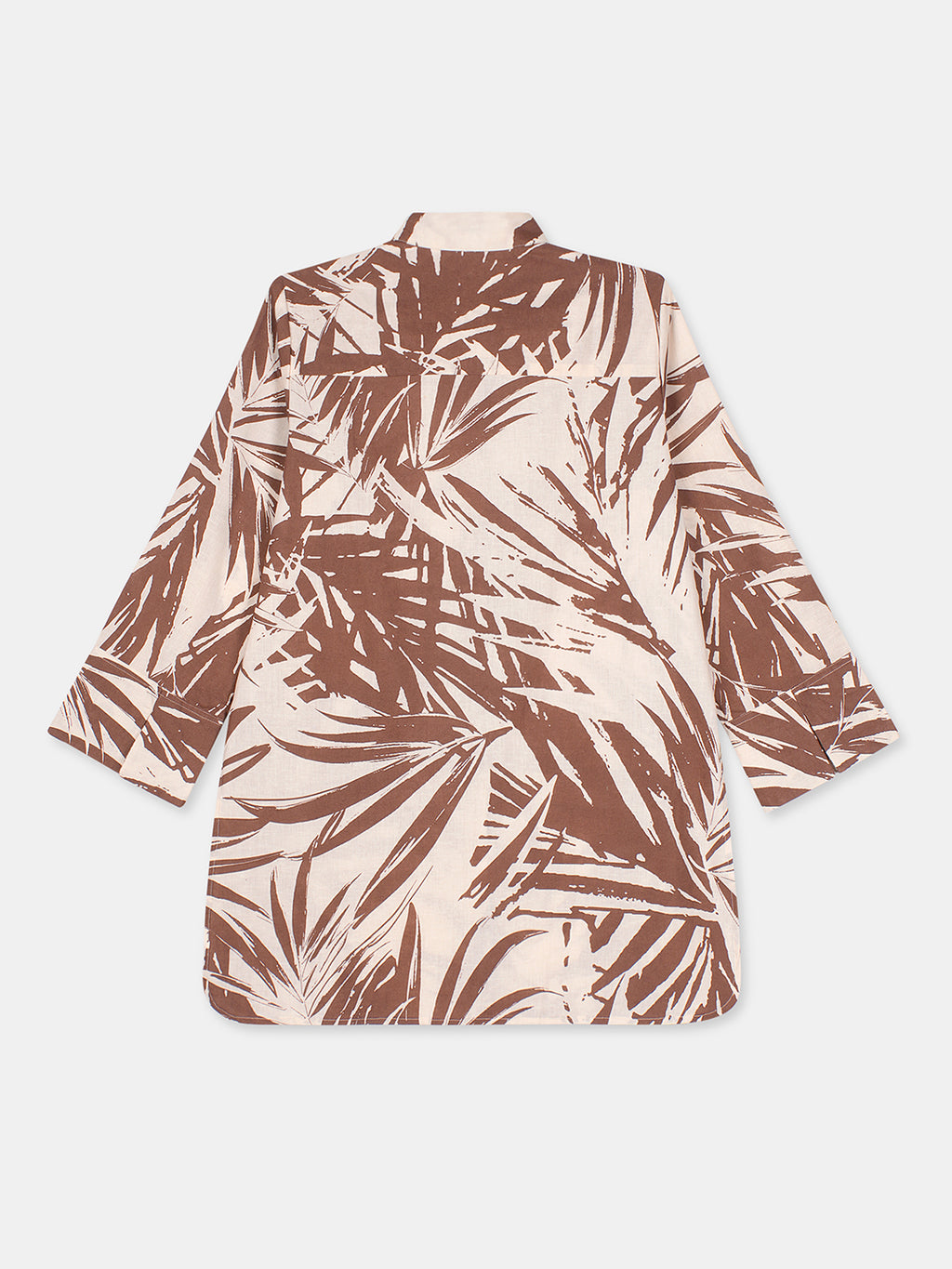 Women's Brown Linen Cotton Regular Fit Blouse