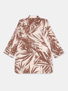 Women's Brown Linen Cotton Regular Fit Blouse
