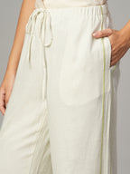 Women's Natural Linen Viscose Regular Fit Pant