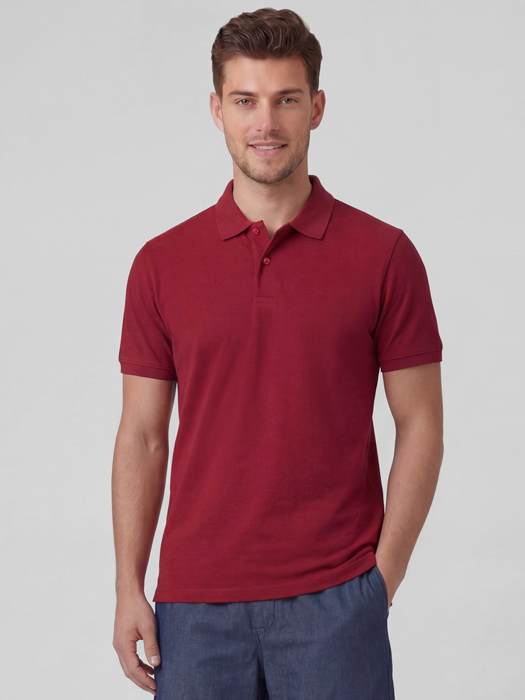 Men's Red 100% Organic Cotton Regular Fit Tshirt