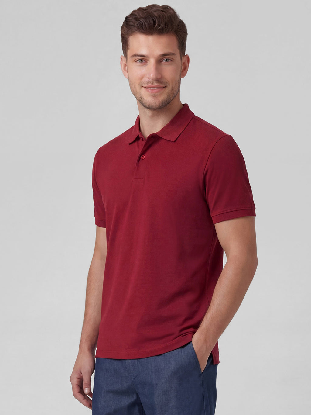 Men's Red 100% Organic Cotton Regular Fit Tshirt