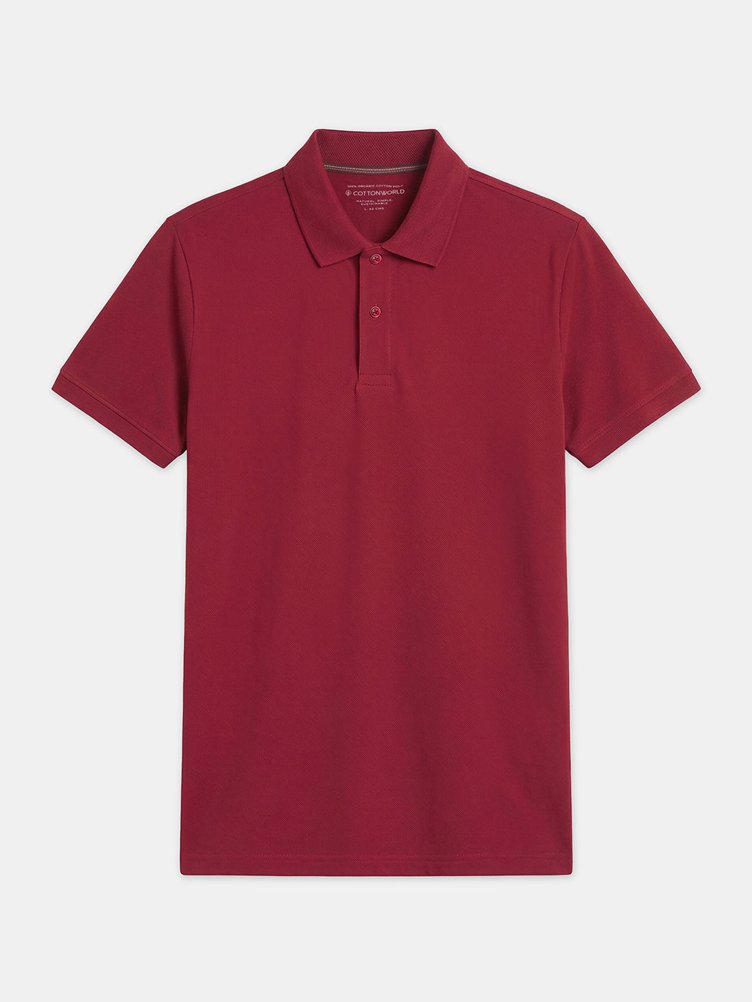 Men's Red 100% Organic Cotton Regular Fit Tshirt