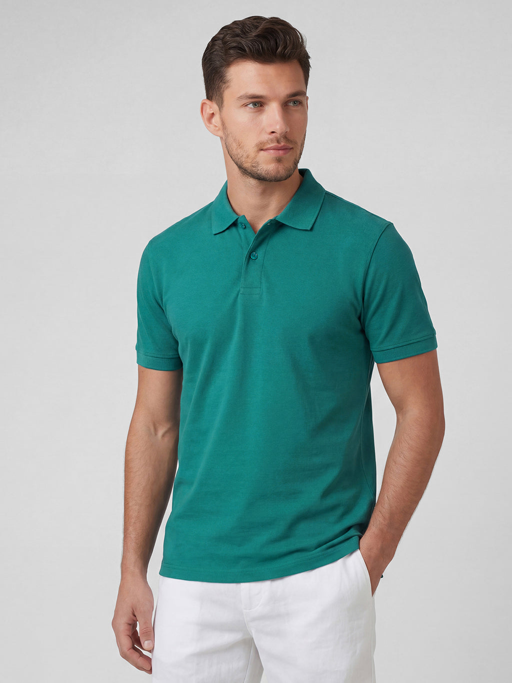 Men's Teal 100% Organic Cotton Regular Fit Tshirt