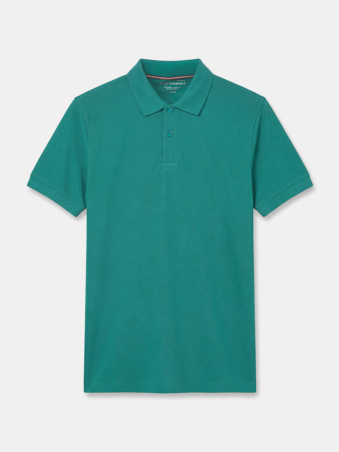 Men's Teal 100% Organic Cotton Regular Fit Tshirt