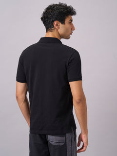 Men’s Organic Cotton Regular Fit Polo T-Shirt Black