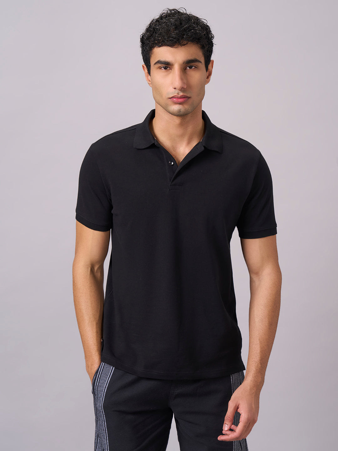 Men's Black 100% Organic Cotton Regular Fit Tshirt