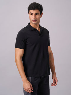 Men’s Organic Cotton Regular Fit Polo T-Shirt Black