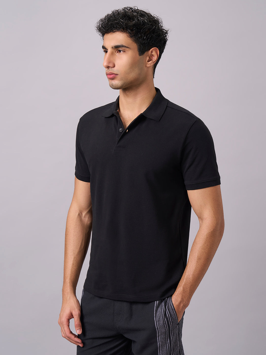Men's Black 100% Organic Cotton Regular Fit Tshirt