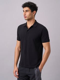 Men’s Organic Cotton Regular Fit Polo T-Shirt Black