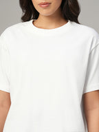 Women's White 100% Organic Cotton Regular Fit Tshirt