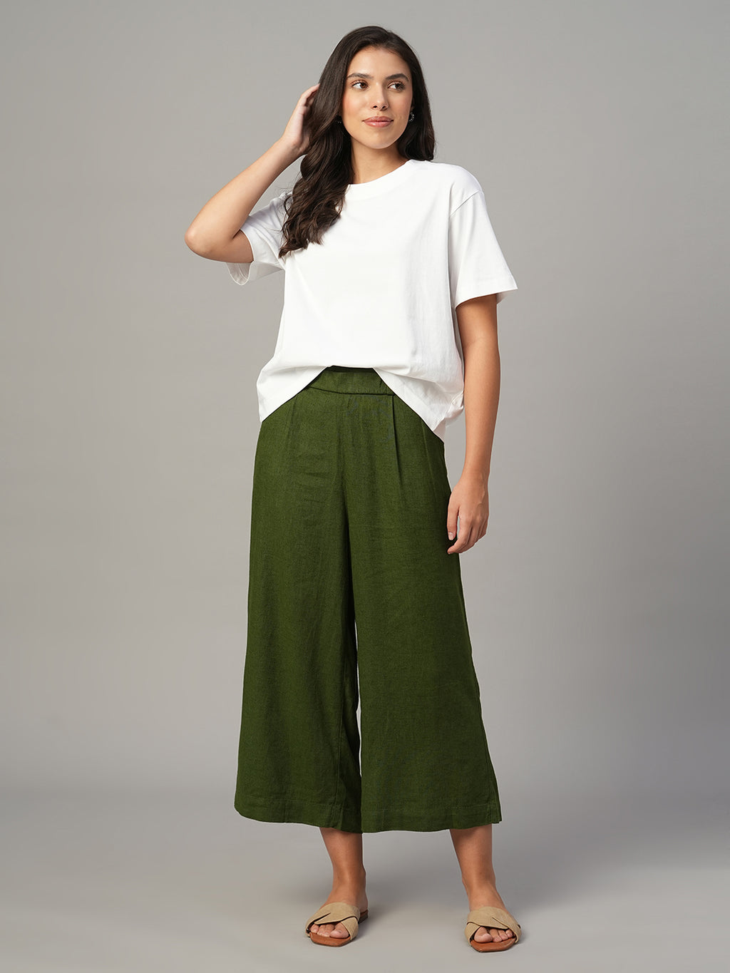 Women's White 100% Organic Cotton Regular Fit Tshirt