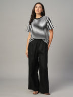 Women's Black 100% Organic Cotton Regular Fit Tshirt
