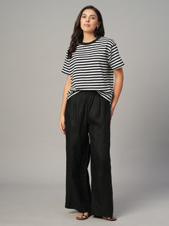Women's Black 100% Organic Cotton Regular Fit Tshirt