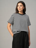 Women's Black 100% Organic Cotton Regular Fit Tshirt
