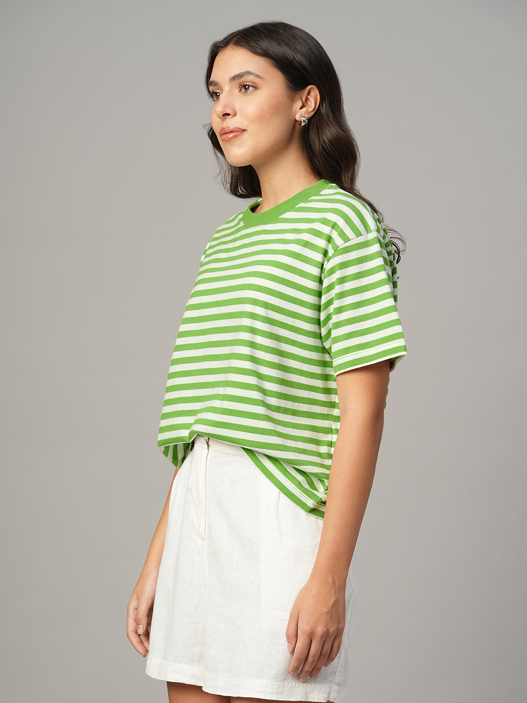 Women's Green 100% Organic Cotton Regular Fit Tshirt