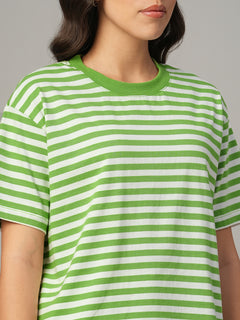 Women's Green 100% Organic Cotton Regular Fit Tshirt