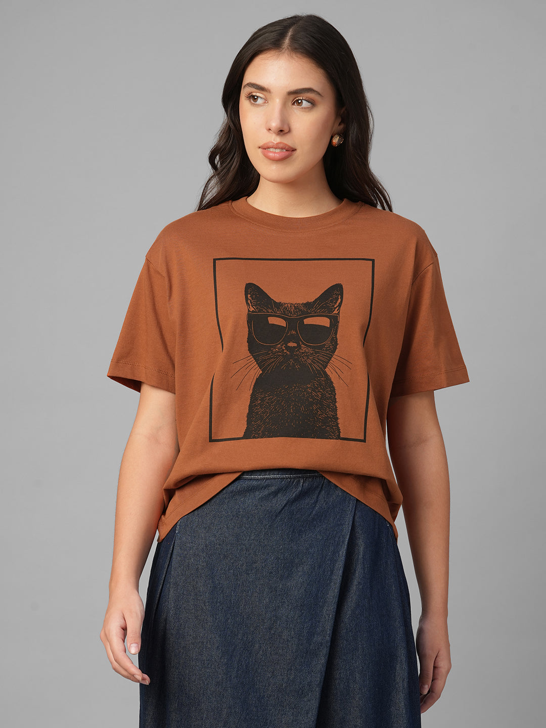 Women's Rust 100% Organic Cotton Regular Fit Tshirt