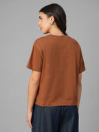 Women's Rust 100% Organic Cotton Regular Fit Tshirt