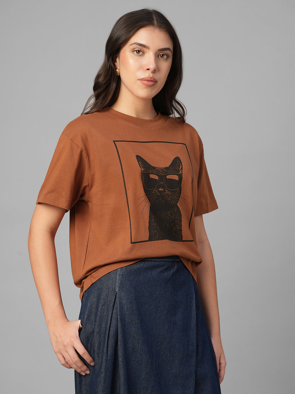 Women's Rust 100% Organic Cotton Regular Fit Tshirt