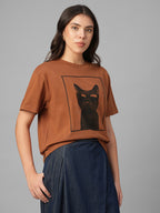 Women's Rust 100% Organic Cotton Regular Fit Tshirt