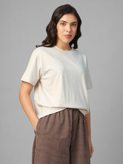 Women's Natural 100% Organic Cotton Regular Fit Tshirt