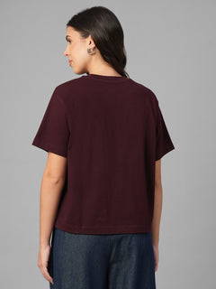 Women's Wine 100% Organic Cotton Regular Fit Tshirt