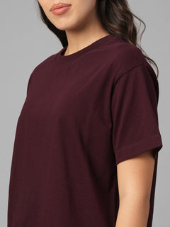 Women's Wine 100% Organic Cotton Regular Fit Tshirt