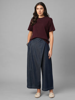 Women's Wine 100% Organic Cotton Regular Fit Tshirt