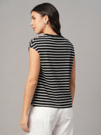 Women's Black 100% Organic Cotton Regular Fit Tshirt