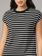Women's Black 100% Organic Cotton Regular Fit Tshirt