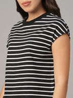 Women's Black 100% Organic Cotton Regular Fit Tshirt