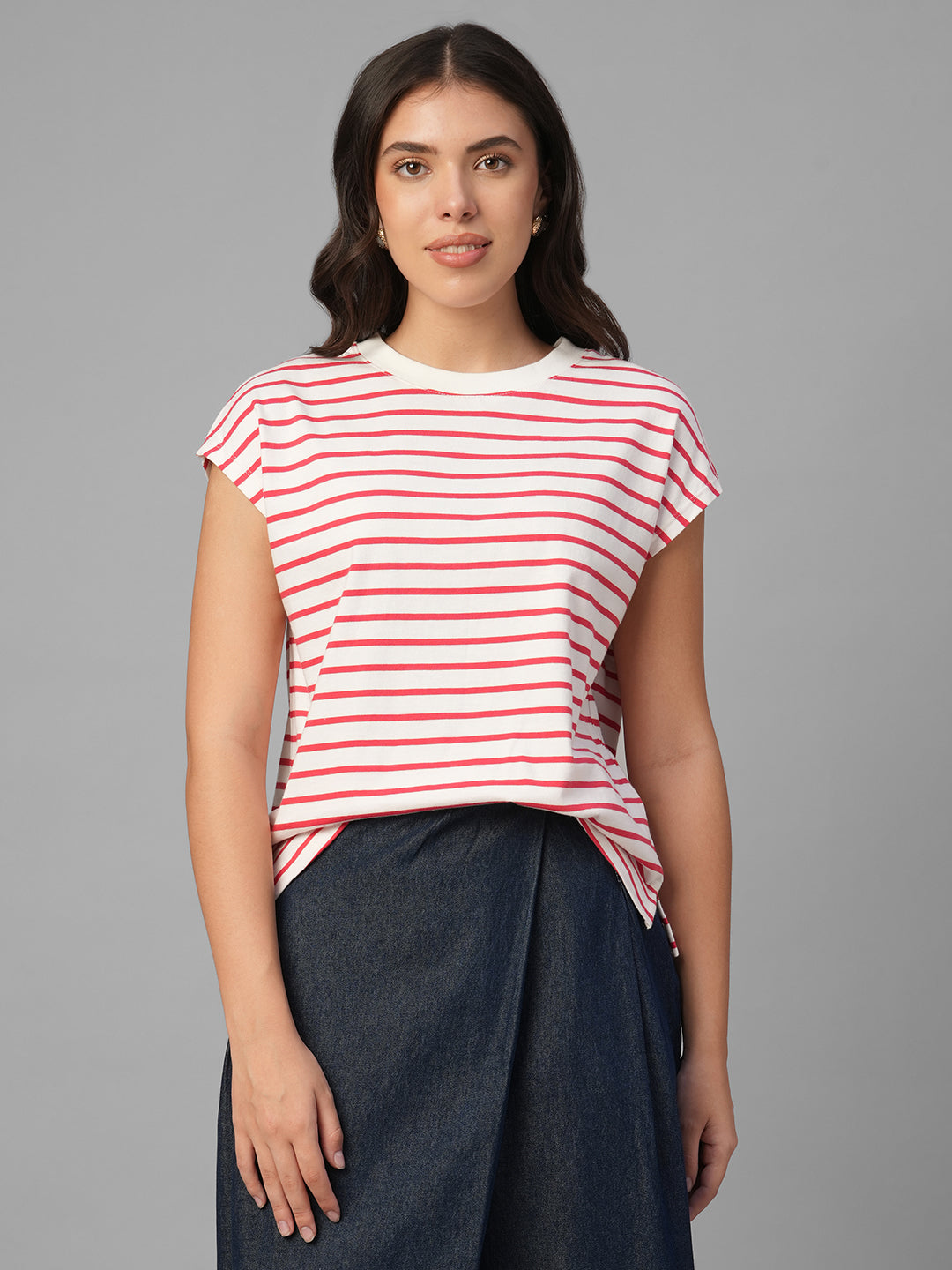 Women's Red 100% Organic Cotton Regular Fit Tshirt