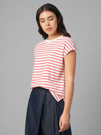 Women's Red 100% Organic Cotton Regular Fit Tshirt