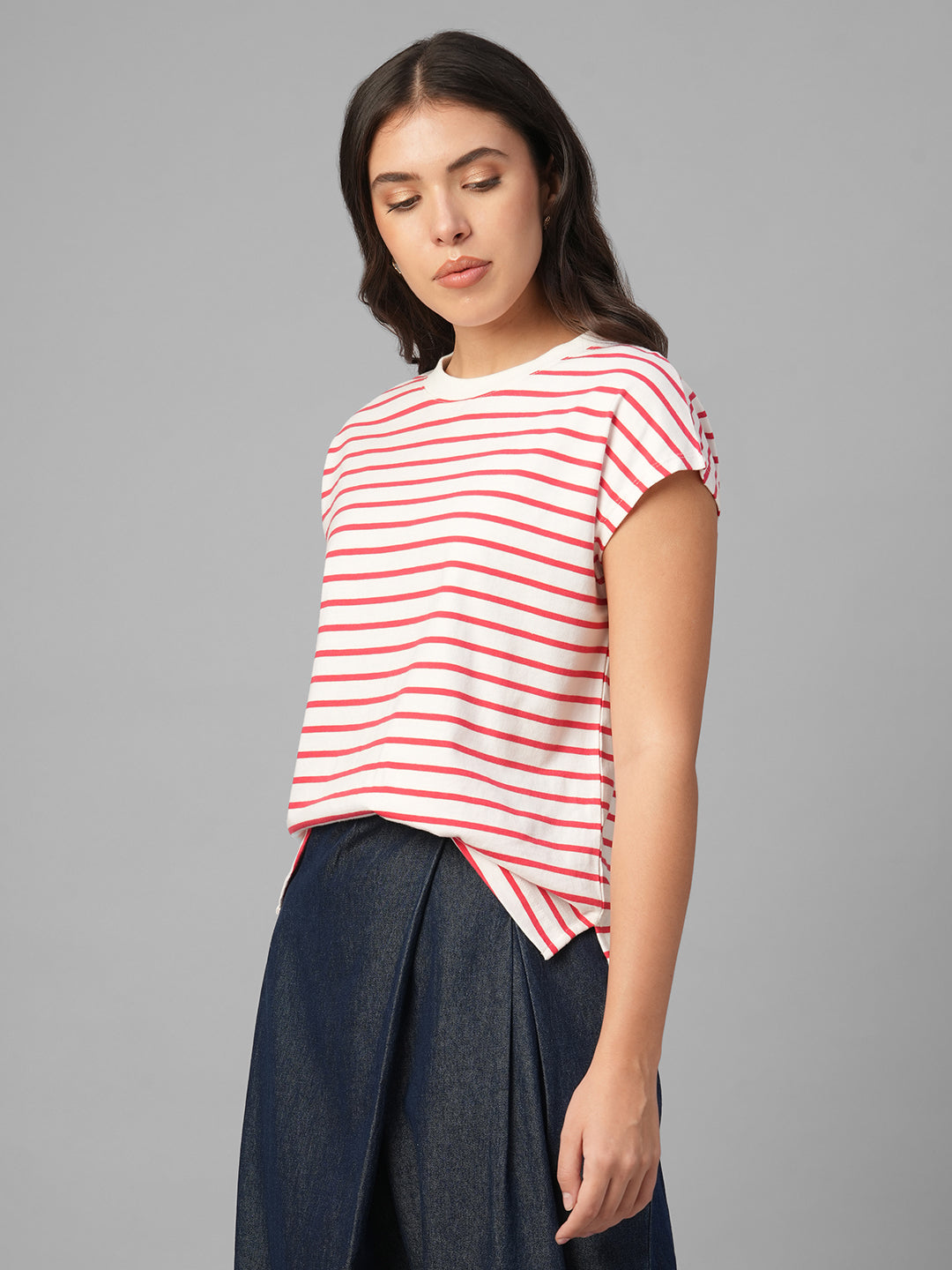 Women's Red 100% Organic Cotton Regular Fit Tshirt
