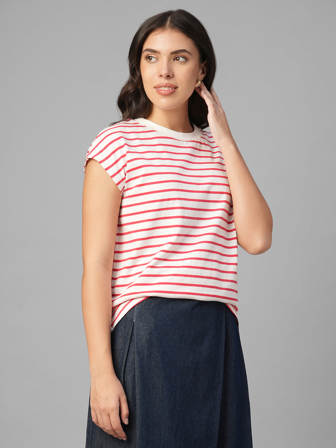Women's Red 100% Organic Cotton Regular Fit Tshirt