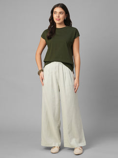 Women's Dk Green 100% Organic Cotton Regular Fit Tshirt