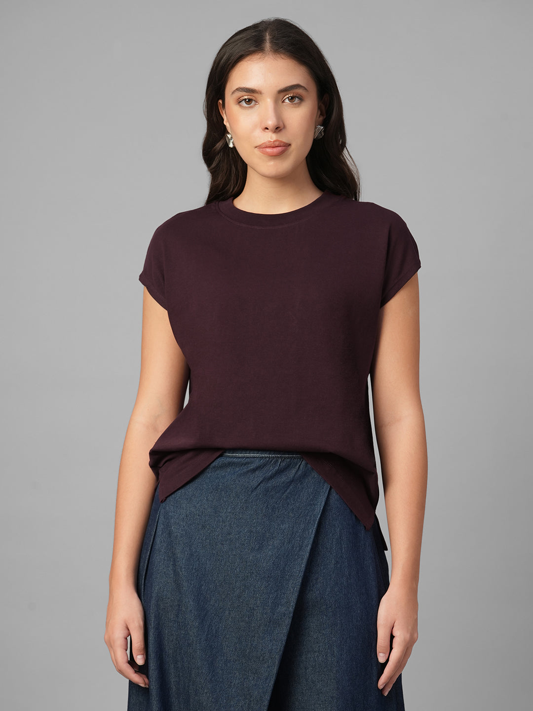 Women's Wine 100% Organic Cotton Regular Fit Tshirt