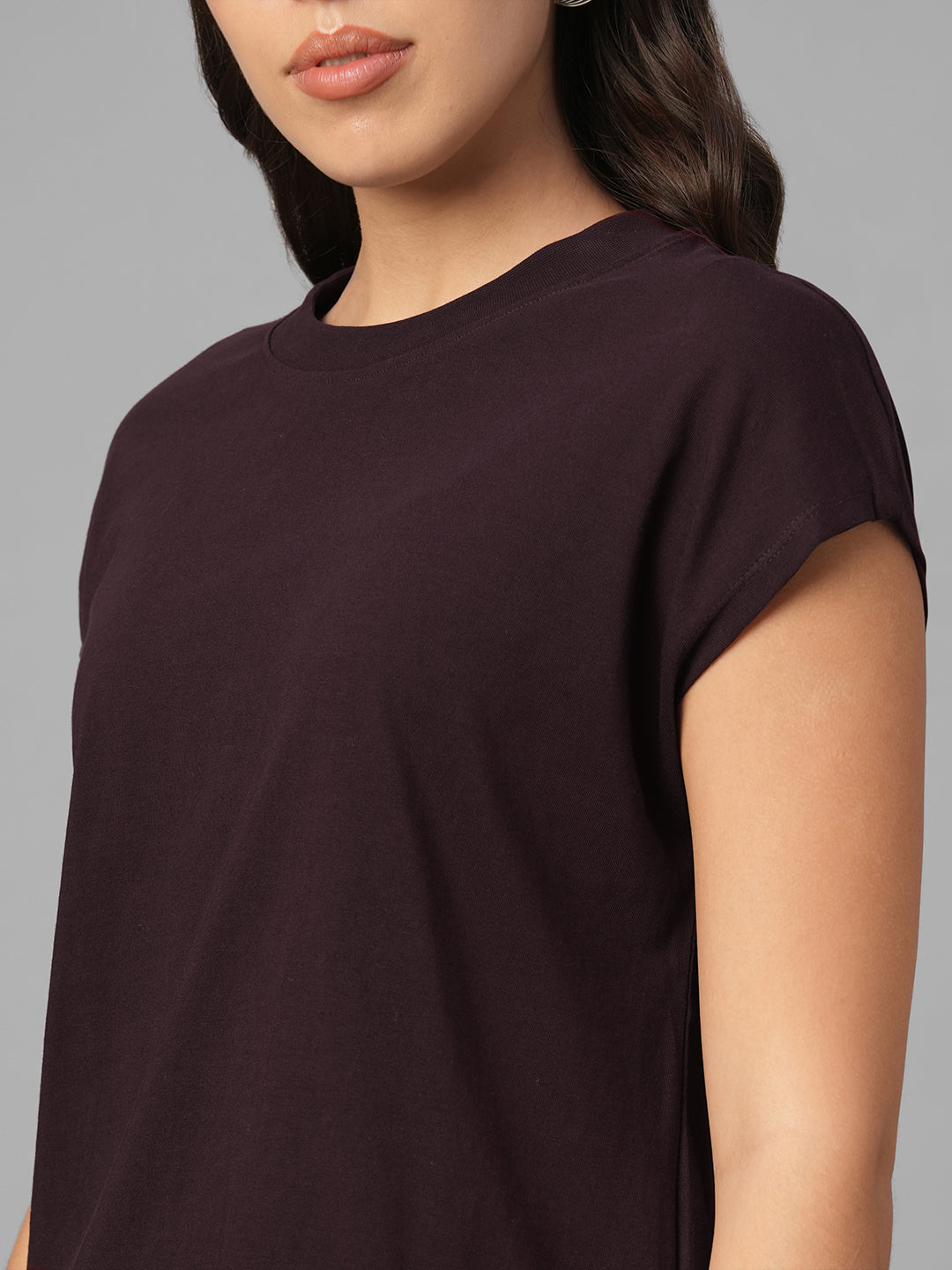 Women's Wine 100% Organic Cotton Regular Fit Tshirt