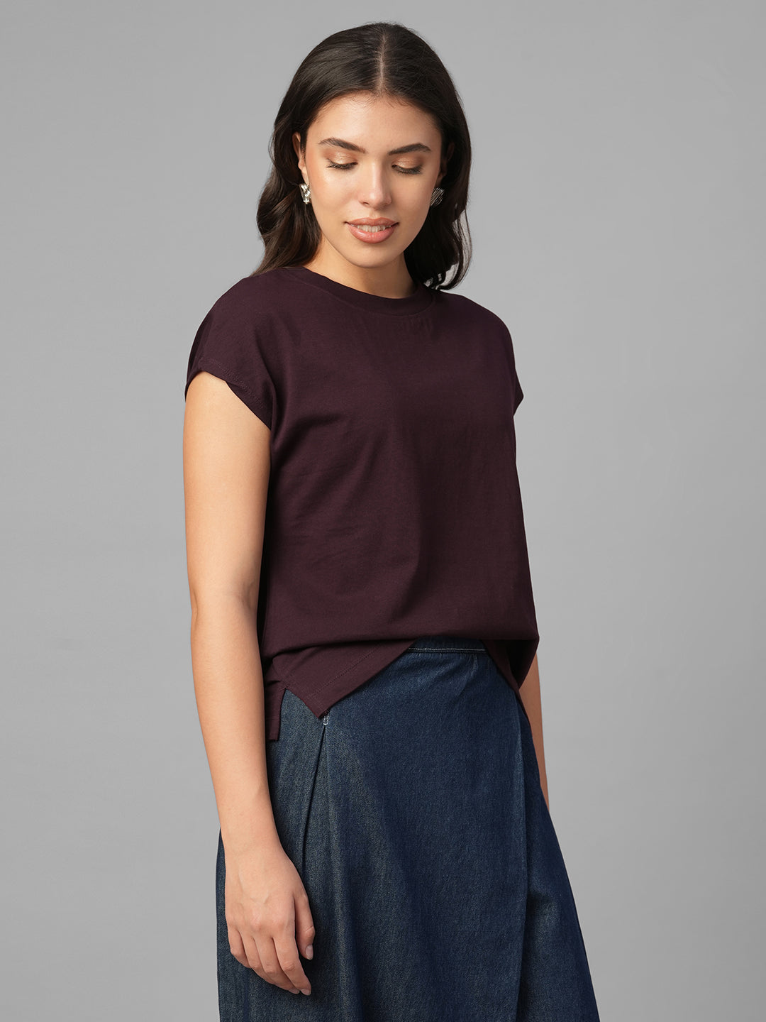 Women's Wine 100% Organic Cotton Regular Fit Tshirt