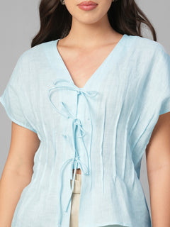 Women's Sky 100% Linen Regular Fit Blouse