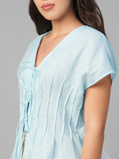 Women's Sky 100% Linen Regular Fit Blouse