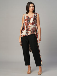 Women's Red Modal Viscose Regular Fit Blouse