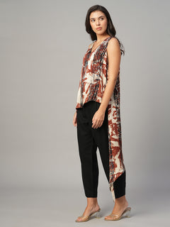 Women's Red Modal Viscose Regular Fit Blouse