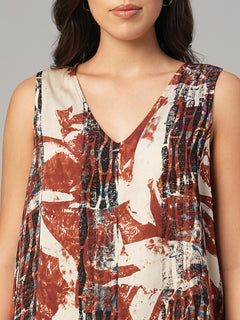 Women's Red Modal Viscose Regular Fit Blouse