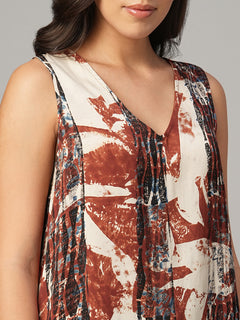 Women's Red Modal Viscose Regular Fit Blouse