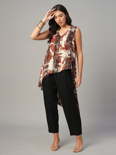 Women's Red Modal Viscose Regular Fit Blouse