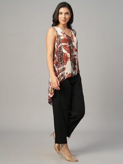 Women's Red Modal Viscose Regular Fit Blouse