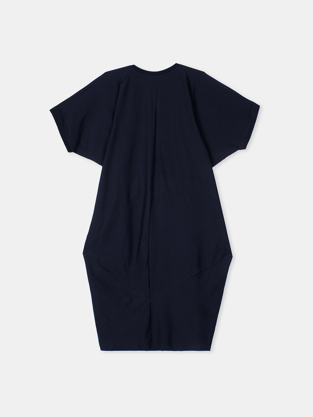 Women's Navy Cotton Elastane Boxy Fit Knit Dress