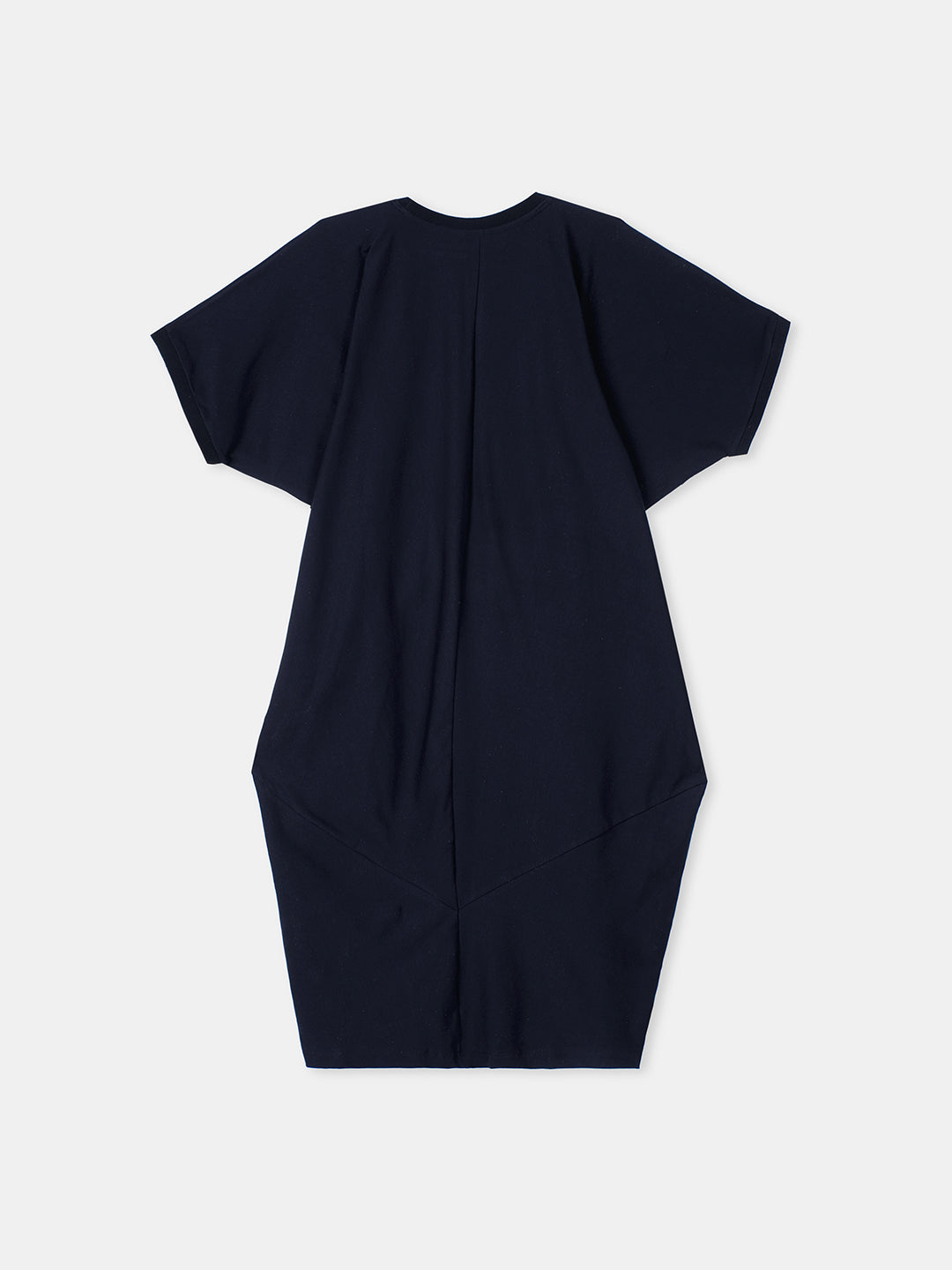 Women's Navy Cotton Elastane Boxy Fit Knit Dress