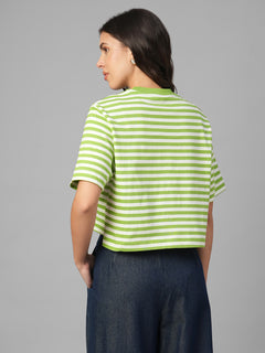 Women's Green 100% Organic Cotton Regular Fit Tshirt